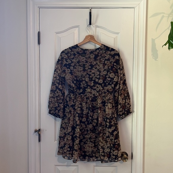 NWT Madewell | Drawstring Faux-Wrap Mini Dress in Daisy Reverie, Small, Boho - Picture 10 of 14